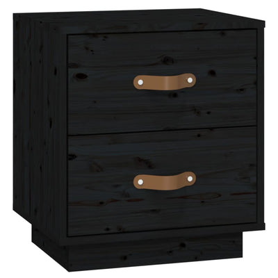 Yöpöydät 2 kpl musta 40x34x45 cm täysi mänty