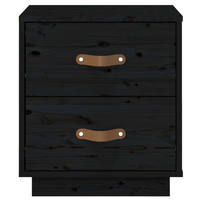 Yöpöydät 2 kpl musta 40x34x45 cm täysi mänty