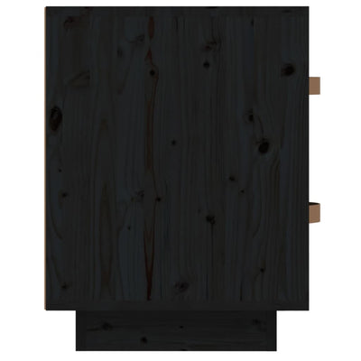 Yöpöydät 2 kpl musta 40x34x45 cm täysi mänty