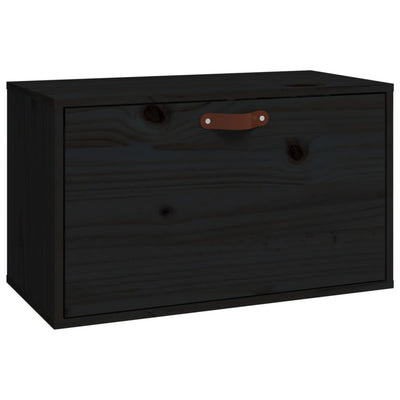Seinäkaappi musta 60x30x35 cm täysi mänty