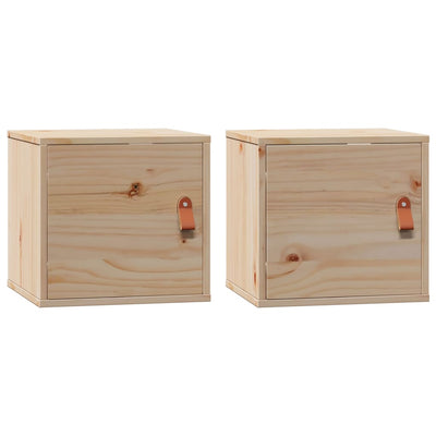 Seinäkaapit 2 kpl 31,5x30x30 cm täysi mänty
