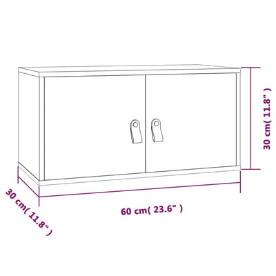 Seinäkaappi harmaa 60x30x30 cm täysi mänty