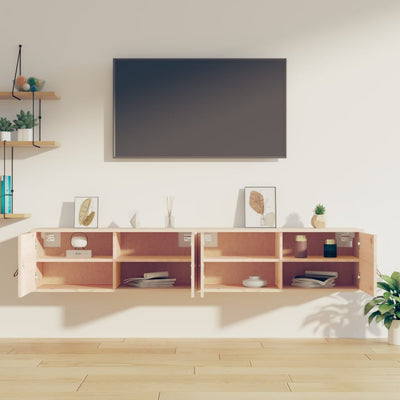 Seinäkaapit 2 kpl 80x30x30 cm täysi mänty