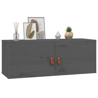 Seinäkaappi harmaa 80x30x30 cm täysi mänty