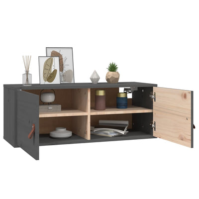 Seinäkaappi harmaa 80x30x30 cm täysi mänty