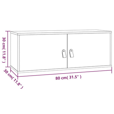 Seinäkaappi harmaa 80x30x30 cm täysi mänty