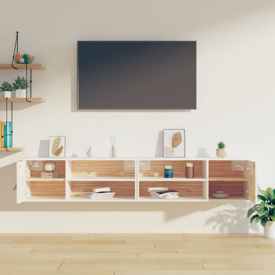 Seinäkaapit 2 kpl valkoinen 80x30x30 cm täysi mänty