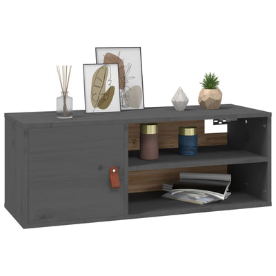 Seinäkaapit 2 kpl harmaa 80x30x30 cm täysi mänty