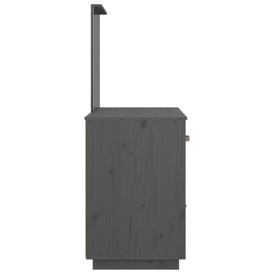 Pukeutumispöytä harmaa 95x50x134 cm täysi mänty