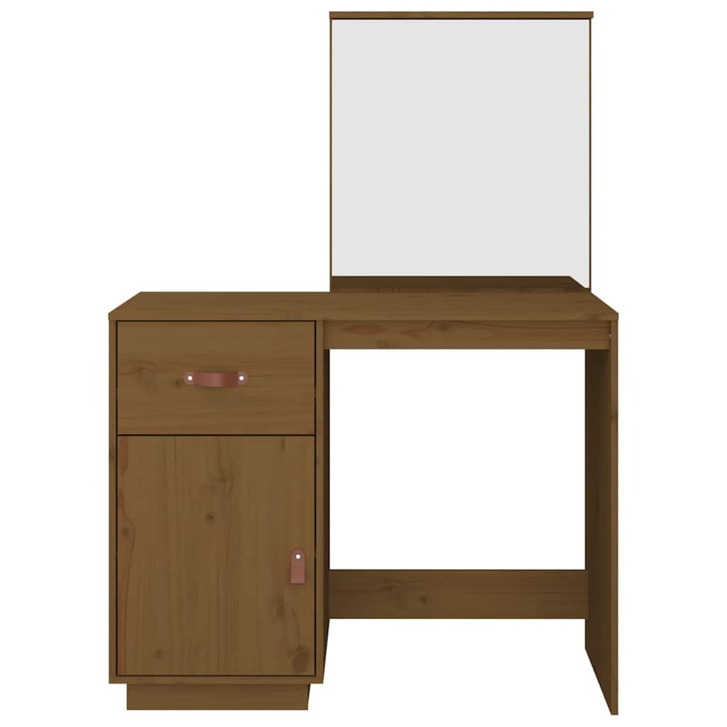 Hunajanruskea pukeutumispöytä Arvinte 95x50x134cm (mänty)