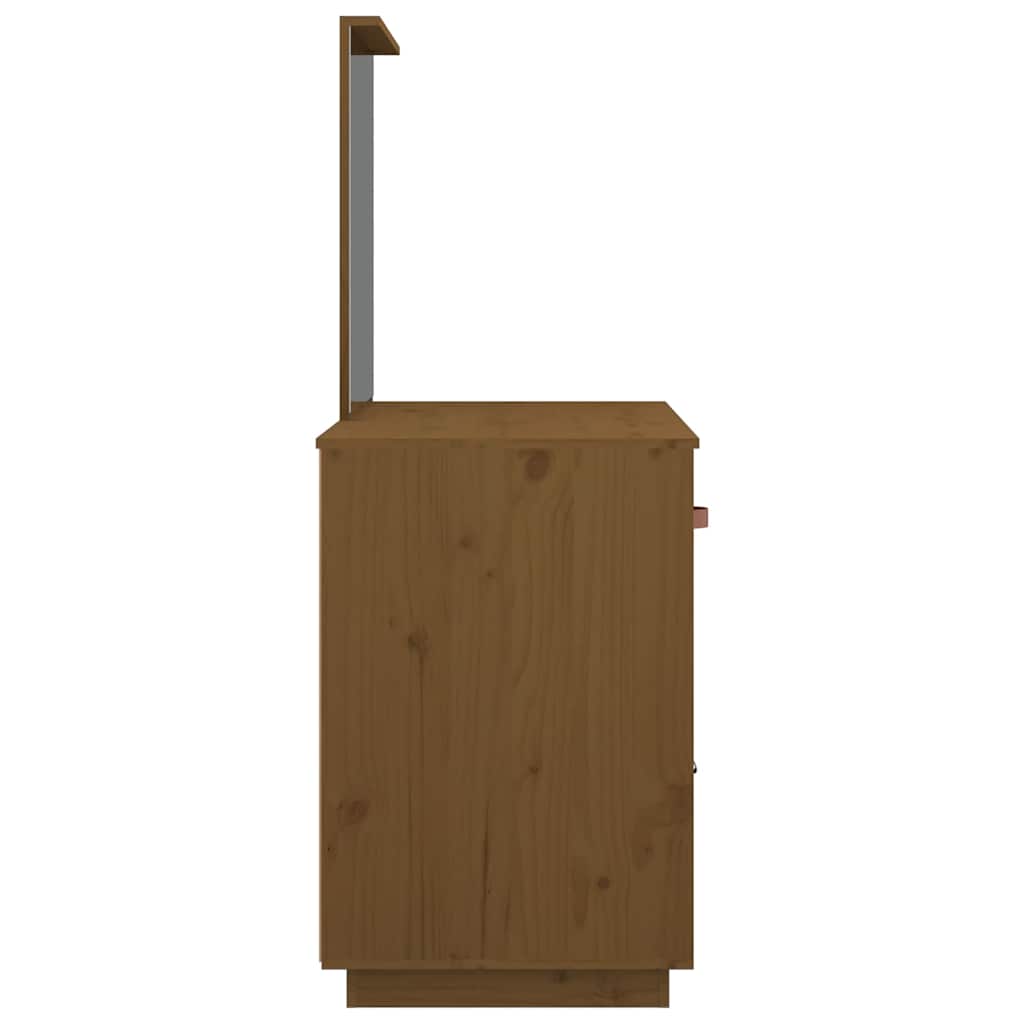 Hunajanruskea pukeutumispöytä Arvinte 95x50x134cm (mänty)