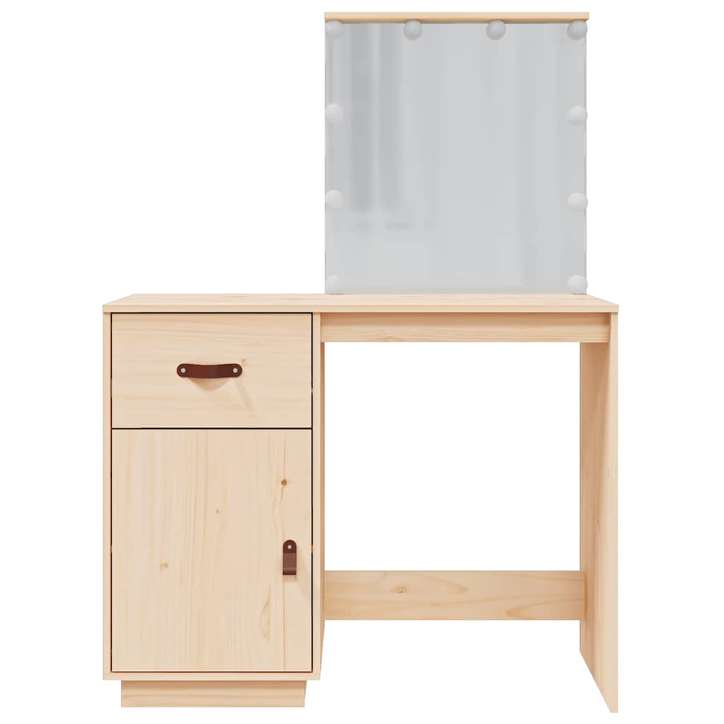 Pukeutumispöytä Irimea 95x50x133,5cm (led-valoilla, mänty)