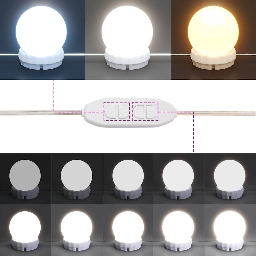 Valk. pukeutumispöytä led-valoilla Irimea 95x50x133,5cm (mänty)