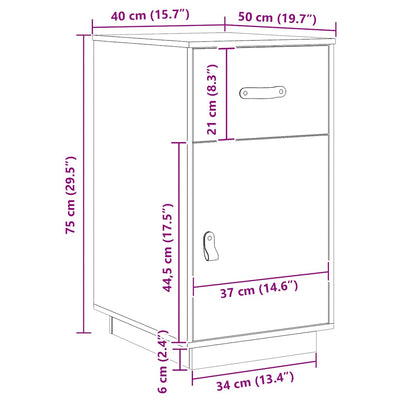 Valkoinen työpöytäkaappi Anghelut 40x50x75cm (mänty)