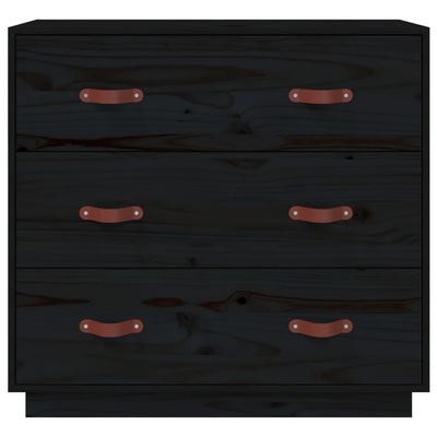 Senkki musta 80x40x75 cm täysi mänty