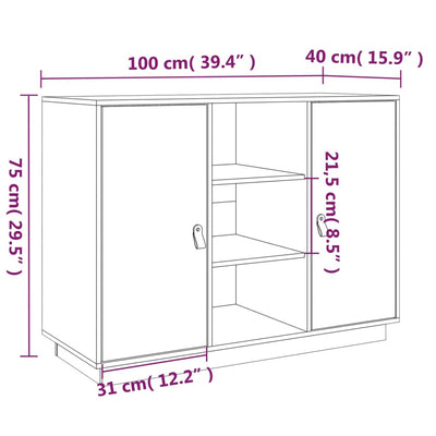 Senkki hunajanruskea 100x40x75 cm täysi mänty
