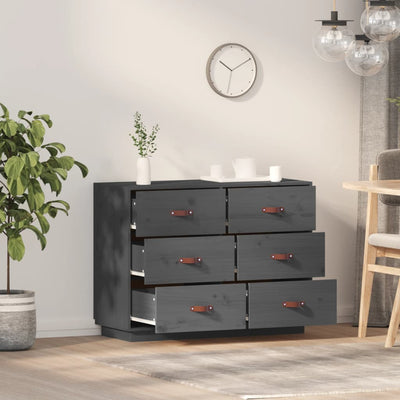 Senkki harmaa 100x40x75 cm täysi mänty