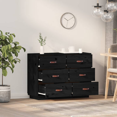 Senkki musta 100x40x75 cm täysi mänty