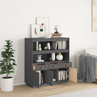Kaappi harmaa 100x40x108,5 cm täysi mänty