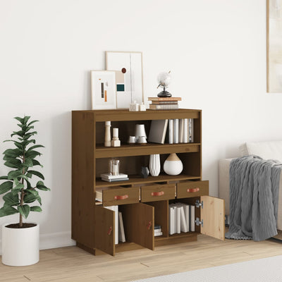 Kaappi hunajanruskea 100x40x108,5 cm täysi mänty