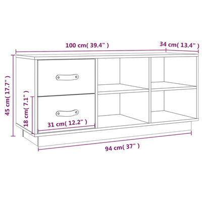 Kenkäkaappi hunajanruskea 100x34x45 cm täysi mänty