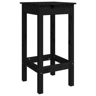 Baarituolit 2 kpl musta 40x40x78 cm täysi mänty