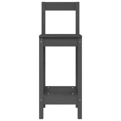 Baarituolit 2 kpl harmaa 40x41,5x112 cm täysi mänty