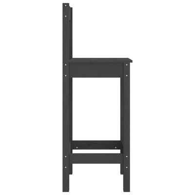 Baarituolit 2 kpl harmaa 40x41,5x112 cm täysi mänty