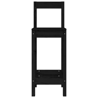 Baarituolit 2 kpl musta 40x41,5x112 cm täysi mänty