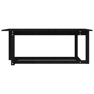Sohvapöytä musta 110x55x45 cm täysi mänty