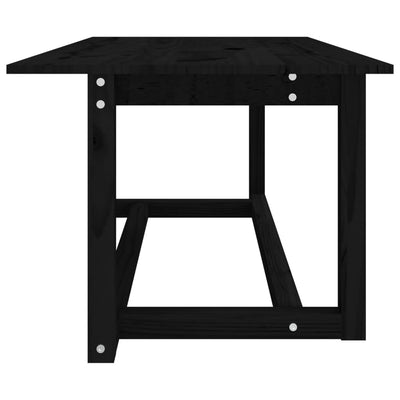 Sohvapöytä musta 110x55x45 cm täysi mänty