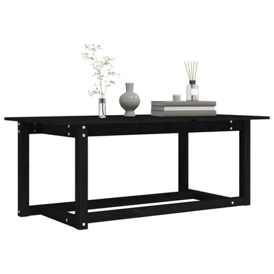 Sohvapöytä musta 110x55x45 cm täysi mänty