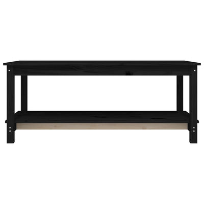 Sohvapöytä musta 110x55x45 cm täysi mänty