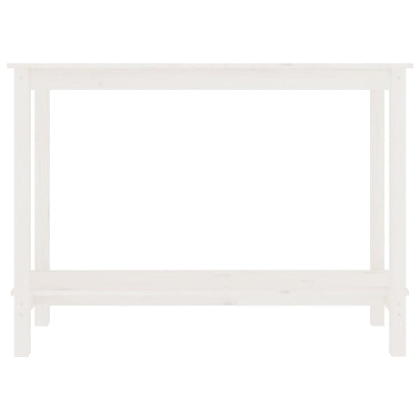 Konsolipöytä valkoinen 110x40x80 cm täysi mänty