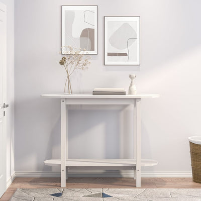 Konsolipöytä valkoinen 110x40x80 cm täysi mänty