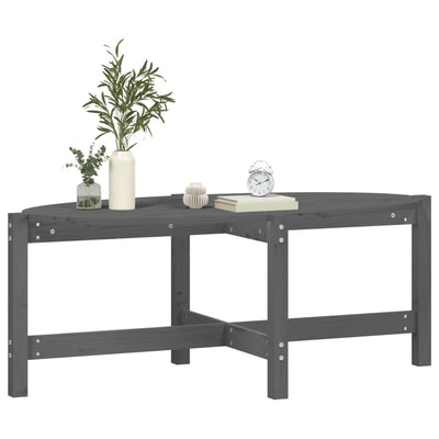 Sohvapöytä harmaa 118x63x45 cm täysi mänty