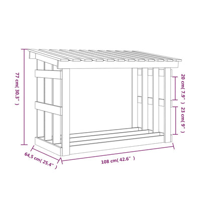 Valkoinen polttopuuteline Brindusa 108x64,5x77cm (mänty)