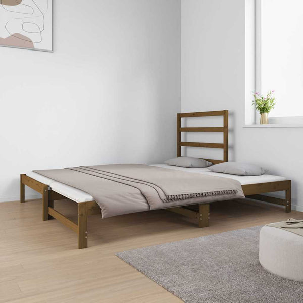Sohvasänky ulosvedettävä hunajanrusk. 2x(90x190) cm täysi mänty
