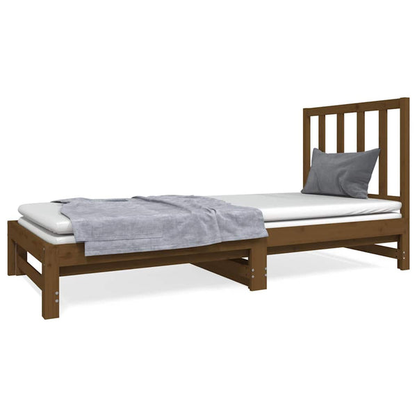 Sohvasänky ulosvedettävä hunajanrusk. 2x(90x190) cm täysi mänty