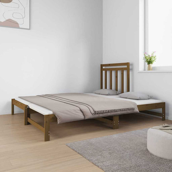 Sohvasänky ulosvedettävä hunajanrusk. 2x(90x190) cm täysi mänty