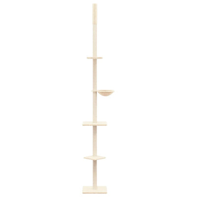 Kattoon asti yltävä kissan kiipeilypuu kerma 263,5-289,5 cm