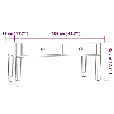 Peilisohvapöytä Melihat 106x45x45cm (puinen ja lasi)