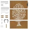 Puutarhaportti 85x125 cm Corten-teräs, puukuvio