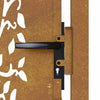 Puutarhaportti 100x100 cm Corten-teräs, puukuvio
