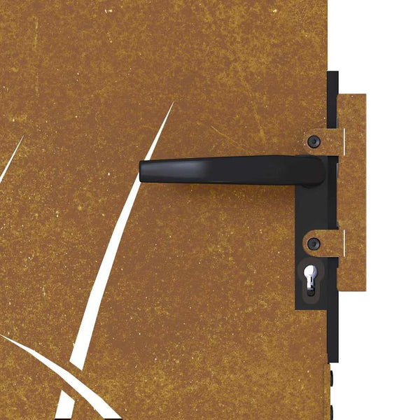 Puutarhaportti 85x125 cm Corten-teräs Ruohokuvio