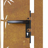 Puutarhaportti 100x100 cm Corten-teräs Bambukuvio