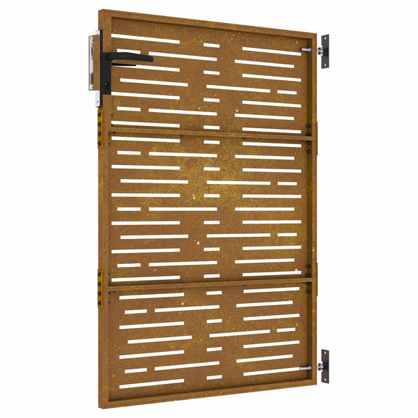 Puutarhaportti 85x150 cm Corten-teräs neliönmuotoinen