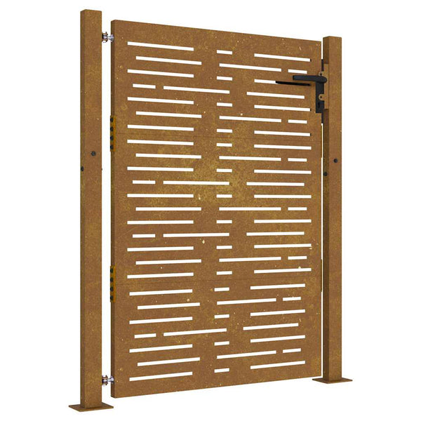 Puutarhaportti 100x150 cm Corten-teräs neliönmuotoinen