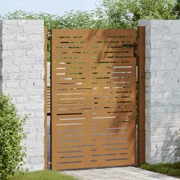 Puutarhaportti 100x150 cm Corten-teräs neliönmuotoinen