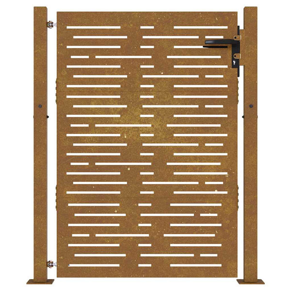 Puutarhaportti 100x150 cm Corten-teräs neliönmuotoinen